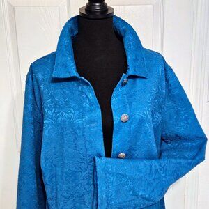 Great Looking Teal Dressy Top Jacket 3X Plus Size